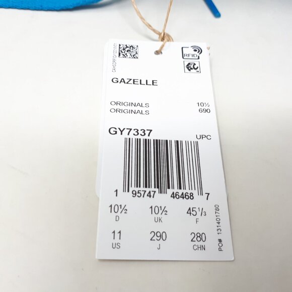 Adidas Gazelle Originals Bold Aqua Blue White GY7337 Shoe Sneaker Mens Size 11 - Picture 9 of 12